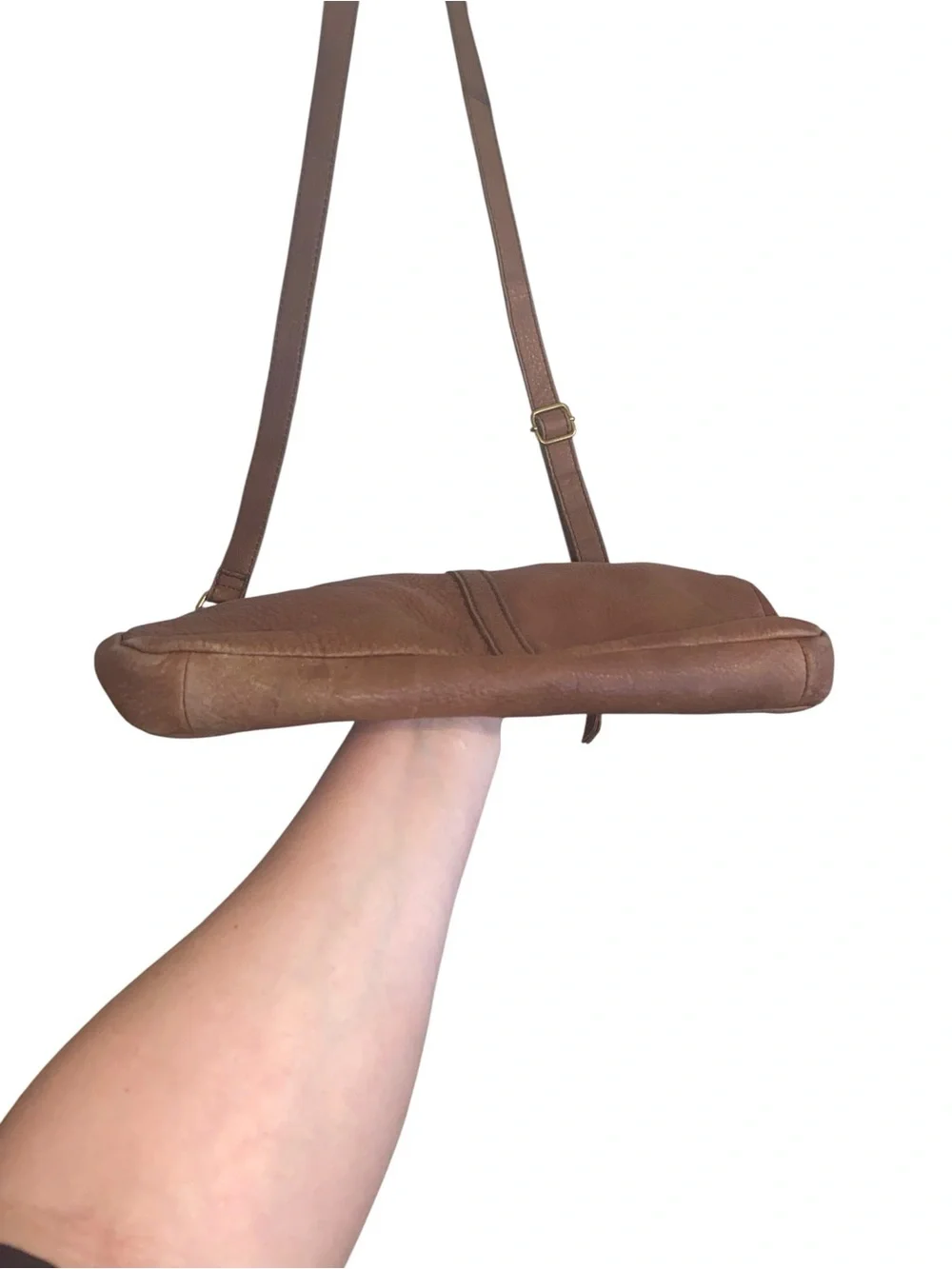 Fossil Erin Crossbody classic pebbled Brown leather Crossbody bag boho western - Picture 9 of 13